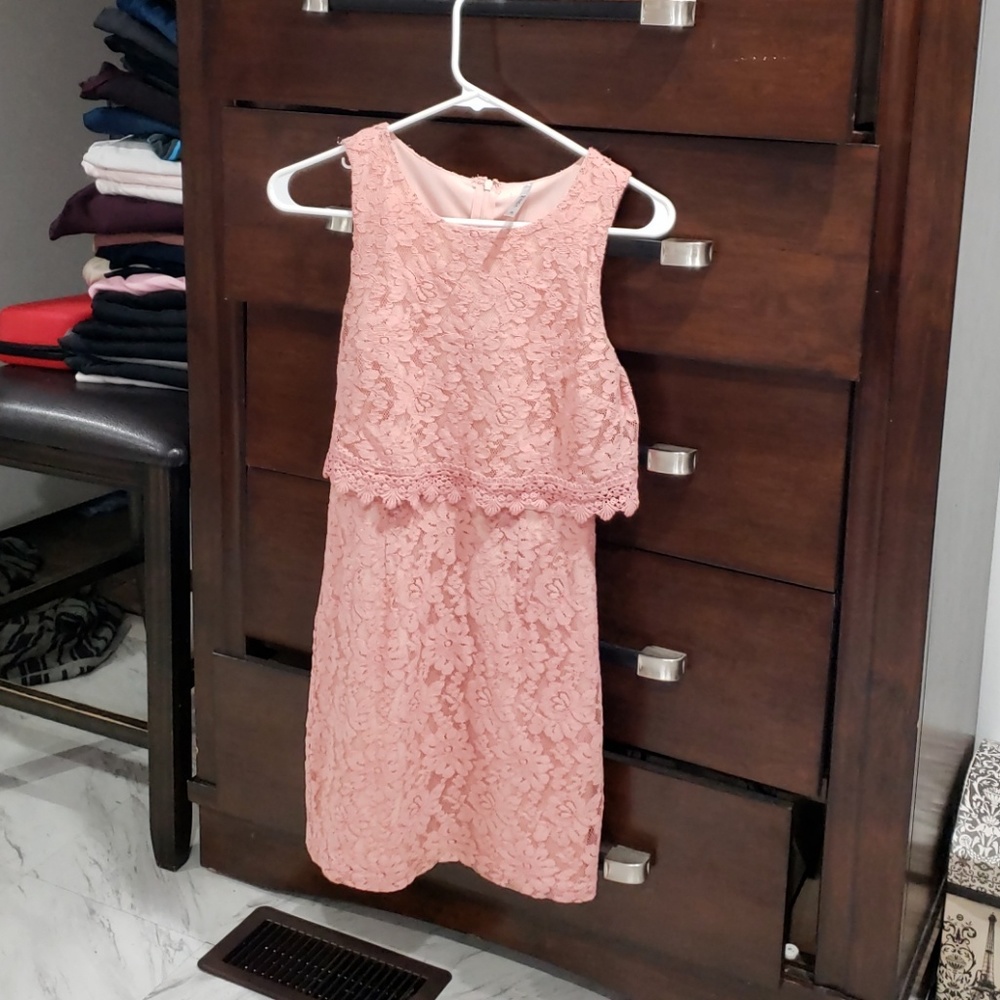 Pink crop top dress